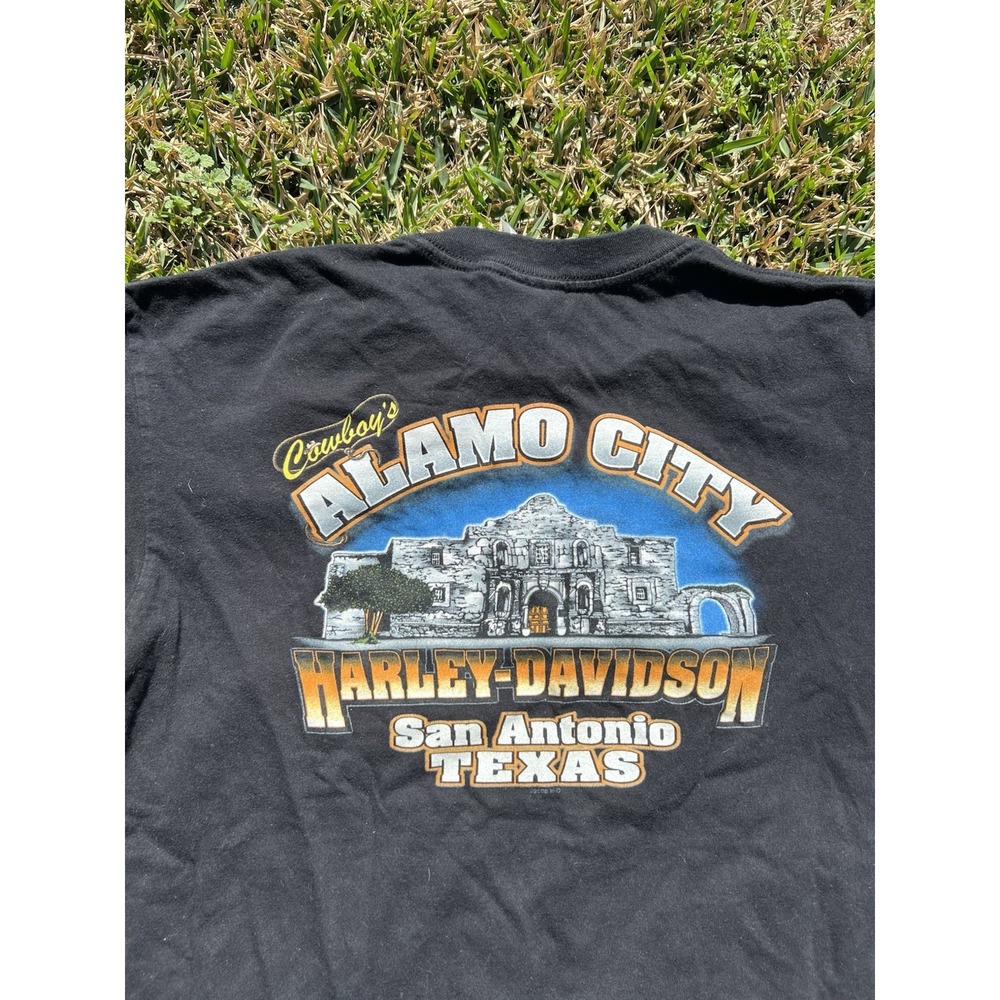 Vintage San Antonio TX Harley Davidson T Shirt Black Graphic Tee Mens XL - Picture 7 of 8